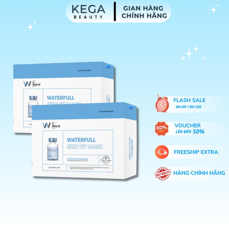KOC COMBO 2 Hộp 10 Miếng Mặt Nạ Wonjin Waterfull Skin Fit Mask 27g Giúp Giảm Sưng Viêm Mụn Hàn Quốc