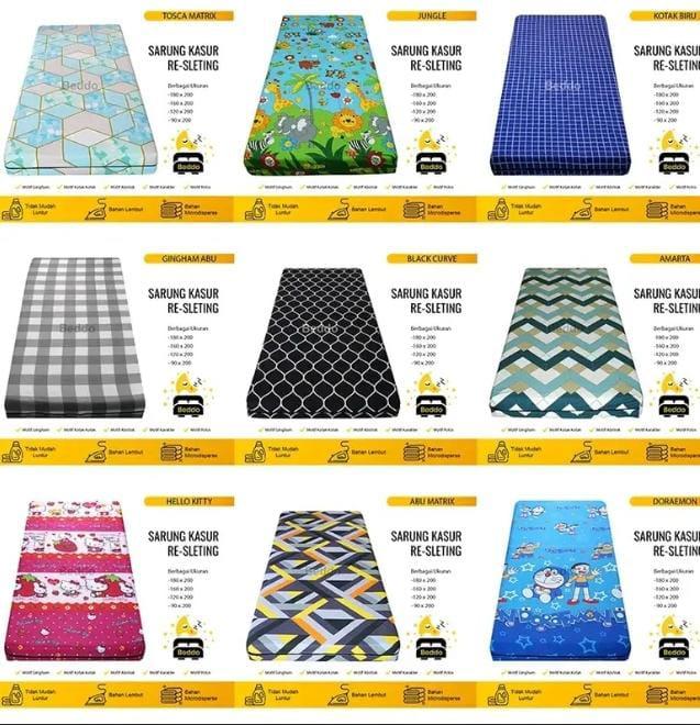 SARUNG KASUR BUSA RESLETING MOTIF KARTUN/BOLA/KOTAK-KOTAK/BUNGA/DEWASA TERLARIS 6