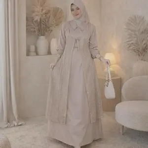 GAMIS kombinasi brokat malika premium - GAMIS MAUVE, LD 110