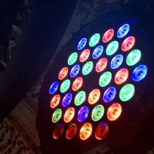 Lampu Sorot Disco LED Par 36 Mata- RGB / Lampu Panggung LED Black ada sensor suara Biru Strobo