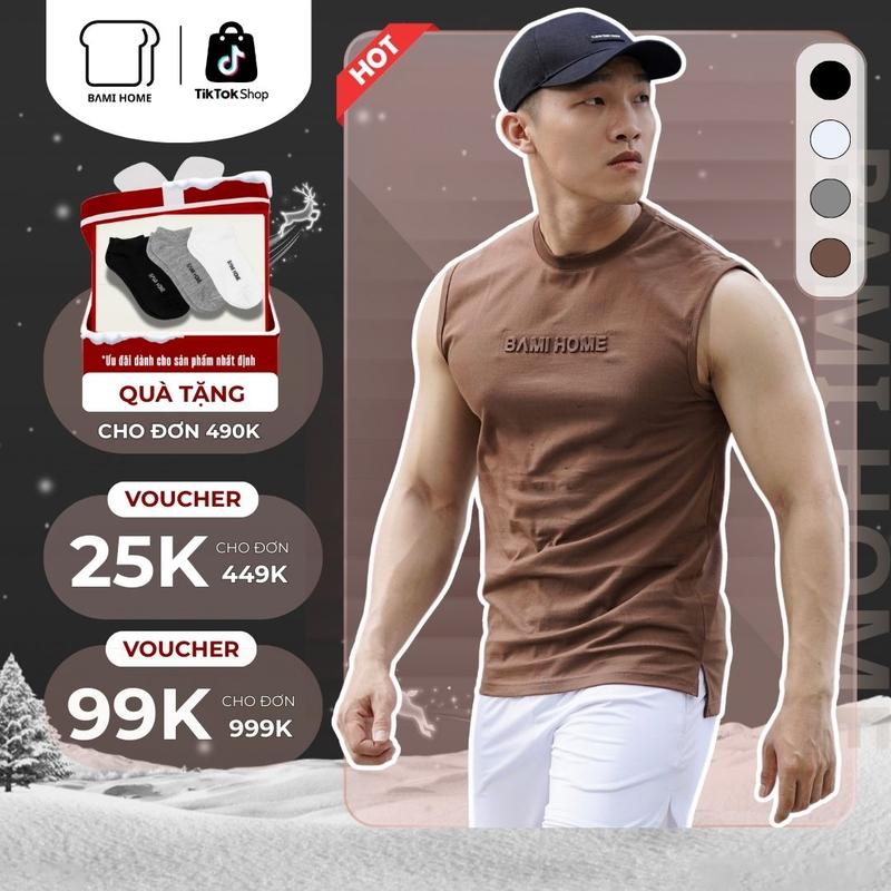 Áo tanktop nam áo ba lỗ thể thao tập gym chất liệu cotton thoáng mát co giãn tốt ATT07 BAMIHOME store 