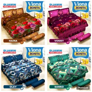 VIONA By Bonita BED Cover Set Sprei Rumbai King Uk.180x200 Tinggi 25 cm