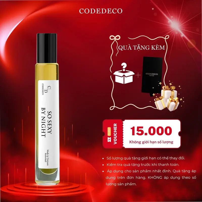 Tinh dầu nước hoa nữ CODEDECO So Sexy By Night 10ml dạng lăn Perfume Cosmetic 0