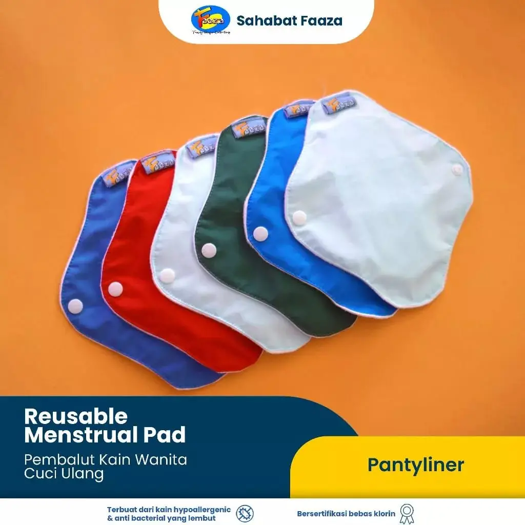Faaza Pantyliner Reguler 6 Pcs/Pembalut Kain Cuci Ulang/ Menstrual Pad Kering/Menspad kain /Menspad Faaza/Menspad grosir