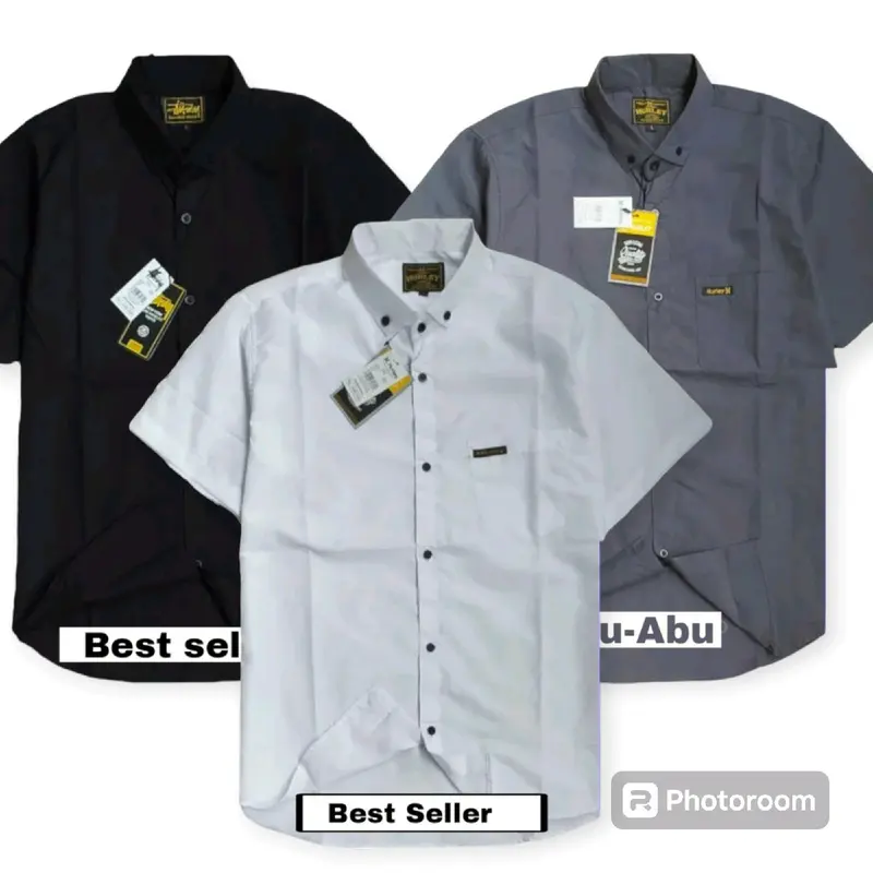 PAKET 3PCS 60RIBU KEMEJA POLOS PRIA LENGAN PENDEK Katun Nyaman Putih Hitam Slimfit Navy Casual Formal Semi Panjang Basic Coklat 1
