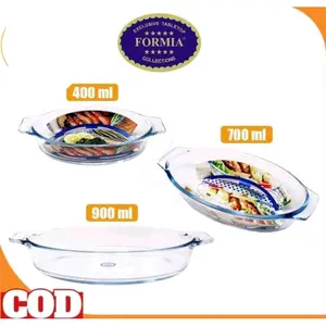 Formia Serveware Bake n Serve Oval Dish Cake / Loyang Kue Kaca Oven Microwave Bentuk Oval
