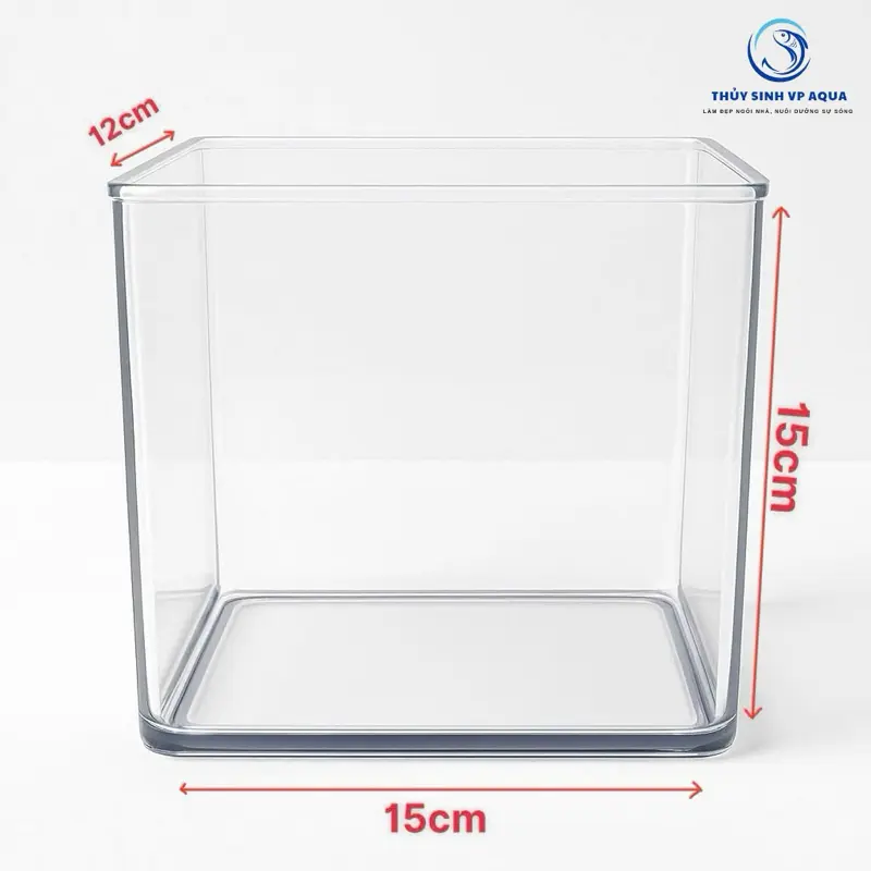 Bể cá mini nuôi cá siêu trong 15*12*15cm- Hồ show nuôi cá cảnh bằng nhựa