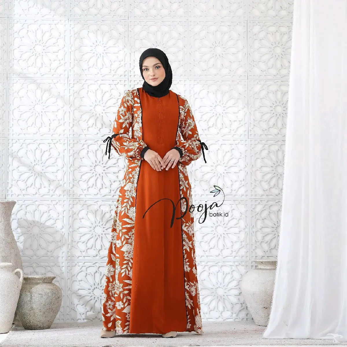 GAMIS POOJA BUSANA MUSLIM BAJU WANITA Rayon Wudhu Mewah Nyaman Simple Dress