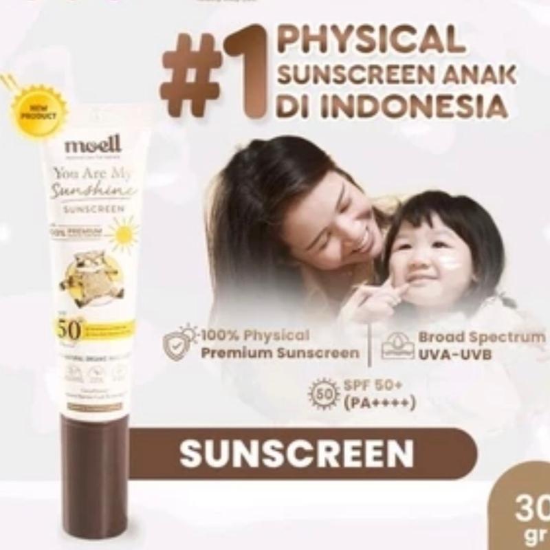 ￼Moell Sunscreen Anak spf 50+ PA Kering Perawatan Sunblock Facial 0