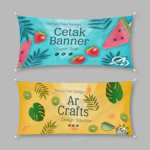 Ar Crafts CETAK SPANDUK CUSTOM BANNER FREE DESIGN 280g MURAH DESAIN GRATIS PROMO SPANDUK Kualitas Terbaik Flexy China 280G Mesin Printer High Resolution
