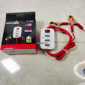 multifungsional charger AKI  DC 12V-24V - AC output 3,1A 3100 mAh 3 usb saklar on/off HI-SPEED kabel (+-) bebas colok Car