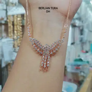 Tura kalung replika berlian medan model burung rajawali