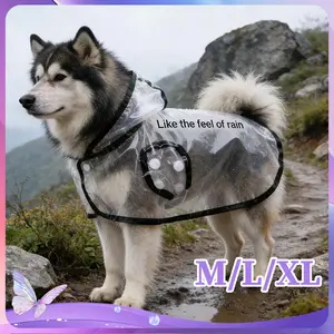 Jas Hujan Transparan Anti Air Jas Ujan Kucing Mantel Hujan Anjing Air Pet Raincoat Hoodie Suit Jas Hujan Hewan Peliharaan