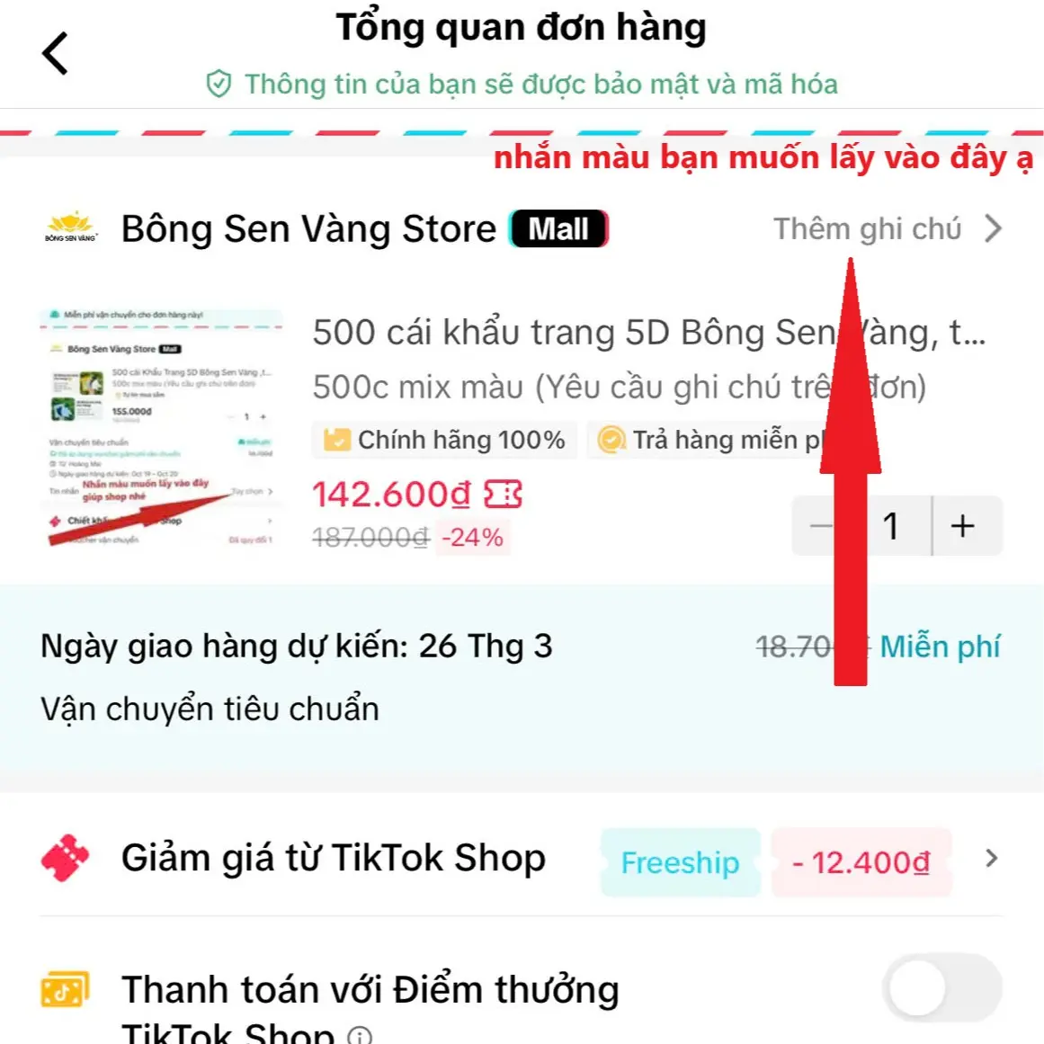 Mix theo yêu cầu (Ghi chú trên đơn)