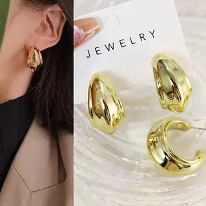 Anting -anting Lingkaran Emas Korea Light Light Luxury High Sensor 925 Silver Need