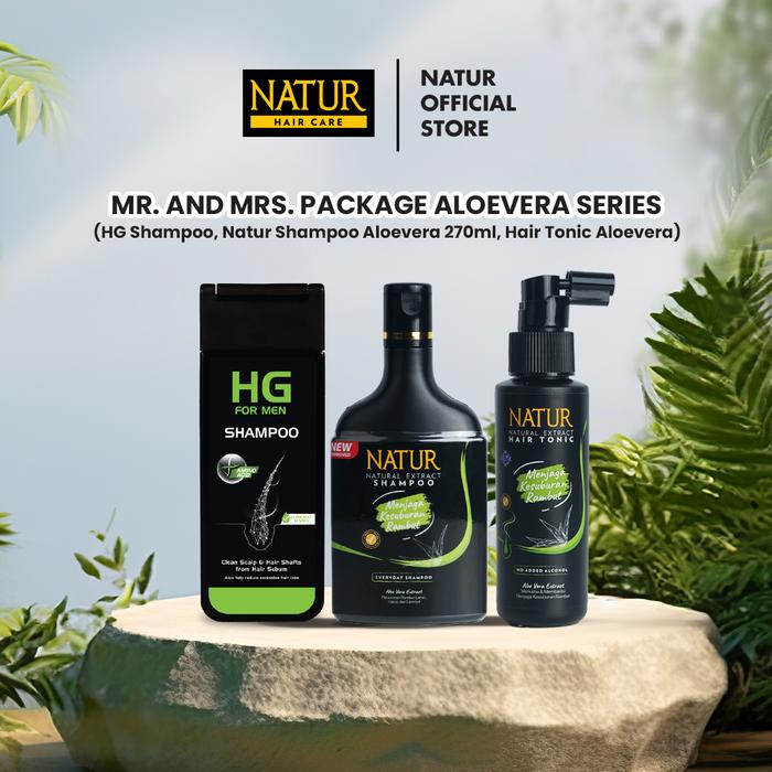 Gambar Mr. and Mrs. Haircare Package with Aloevera - Paket Perawatan dan membantu menebalkan dan membantu mengurangi rambut Rontok Wanita & Pria Conditioner Shampoo serta mengurangi gatal kulit kepala karena Ketombe. dari Natur Kota Administrasi Jakarta Timur Tokopedia