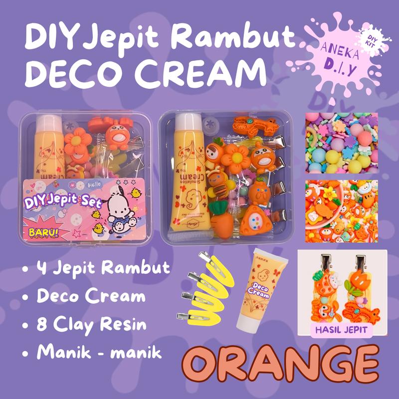 DIY Set Jepit Rambut Deco Cream Kartun Anak Lucu Handmade Buatan Tangan Aksesoris Rambut Klip Jepit Anak Anak Perempuan 5