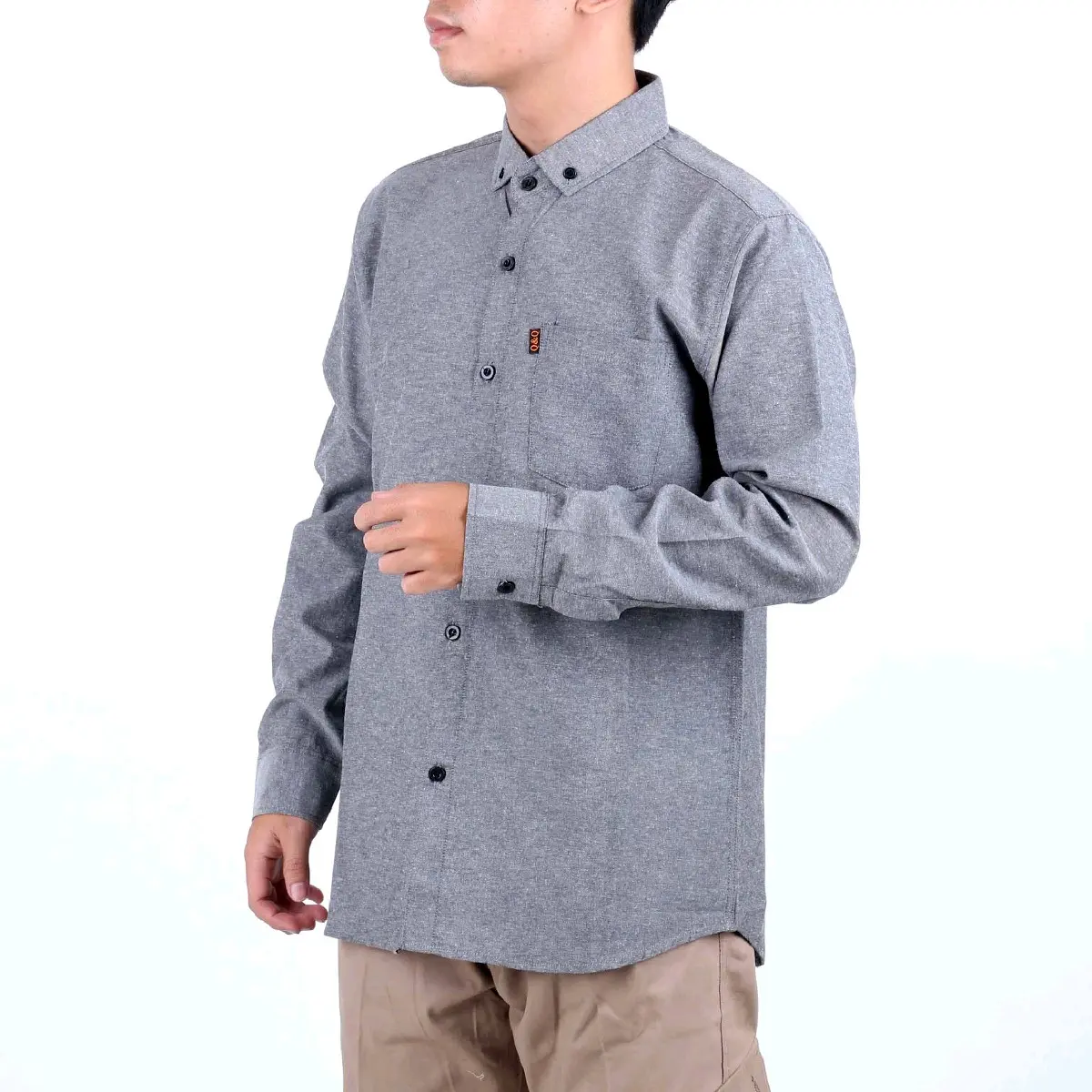 Kemeja Polos Lengan Panjang Pria Mallevic MLV 602 Formal