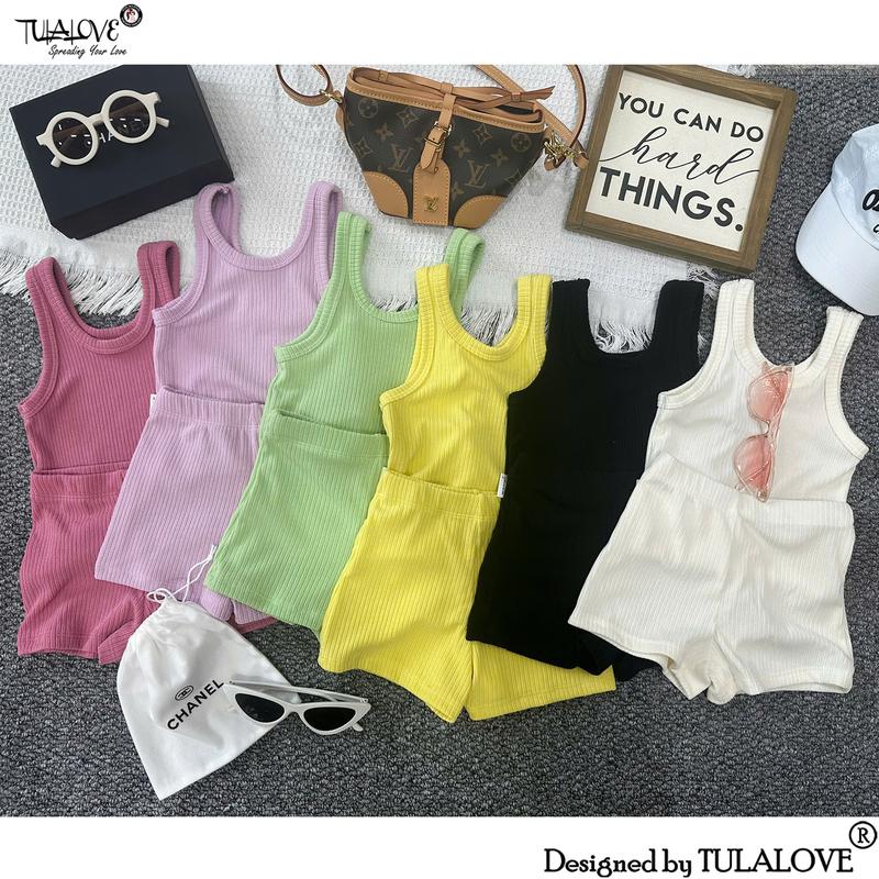 BỘ ÁO BALỖ + QUẦN ĐÙI CHO BÉ GÁI TULALOVE Combo Quần Áo Mùa Hè Cho Bé Gái