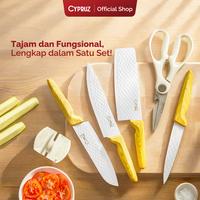 Gambar Cypruz Premium White Diamond Pisau Set+Gunting 6pcs dari Cypruz Kitchenware Kota Administrasi Jakarta Utara 4 Tokopedia