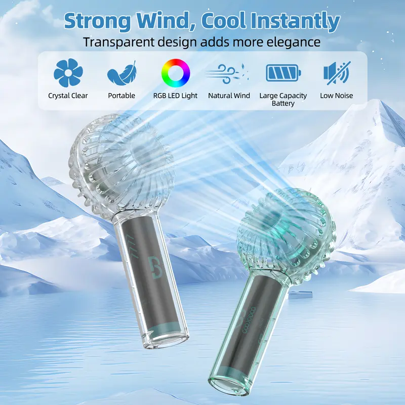 GOOJODOQ KIPAS ANGIN LED Light Kipas Mini GENGGAM Cute / Kipas Lipat PORTABLE / Mini Fan 1