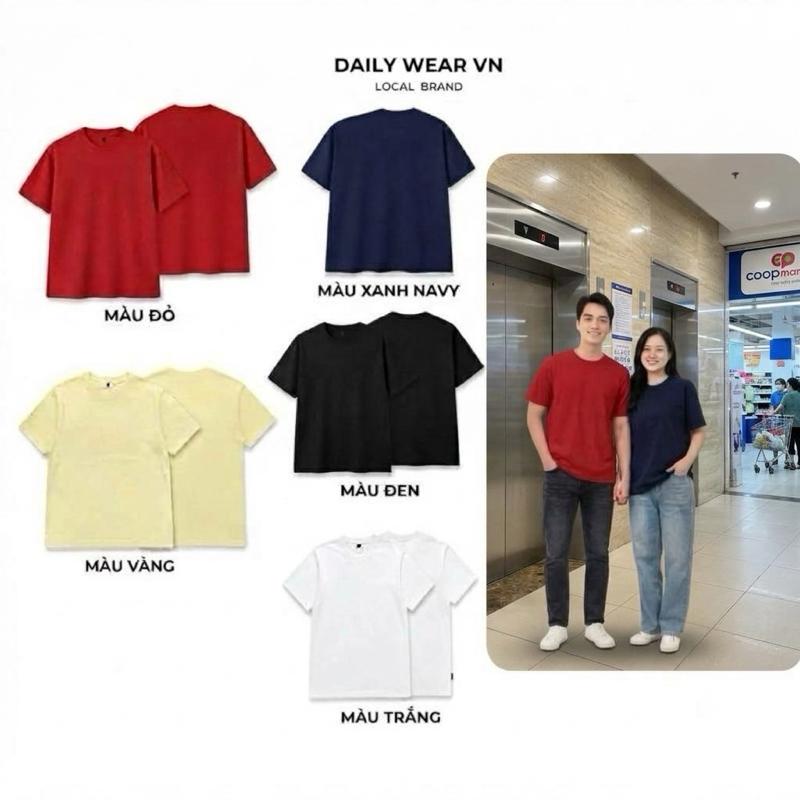 [[NHÀ SẢN XUẤT DEAL MỞ BÁN] Áo Thun Trơn Nam Nữ T139 Daily Wear Form Oversize Basic, Cotton 2 Chiều 250GSM Dày Dặn
