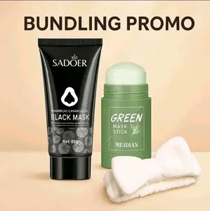 PAKET HEMAT MASKER KOMEDO BLACK MASK SADOER + MASKER ANTI JERAWAT GREEN MASK STICK