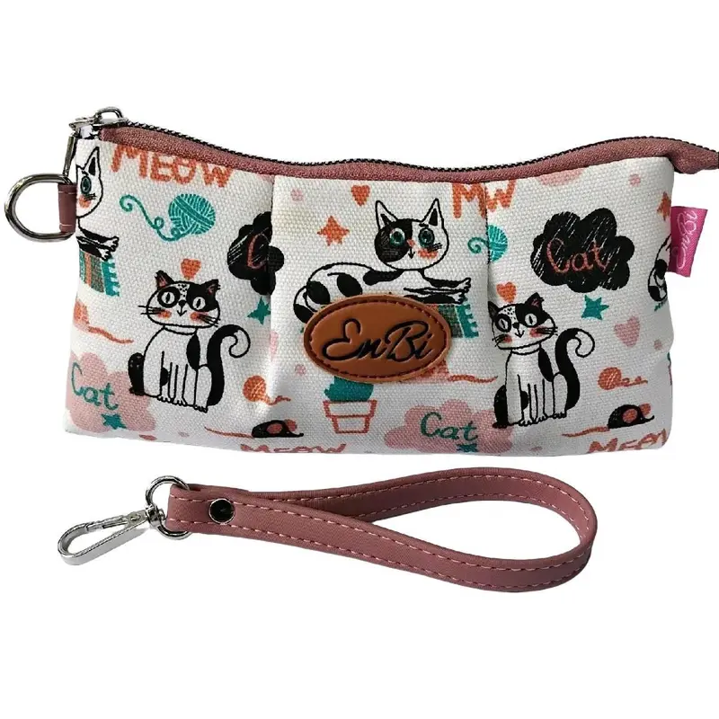 Dompet Pouch HP dan Uang by Enbi - Clutch Wanita Multifungsi dengan Bahan Kanvas Motif wristlet 7