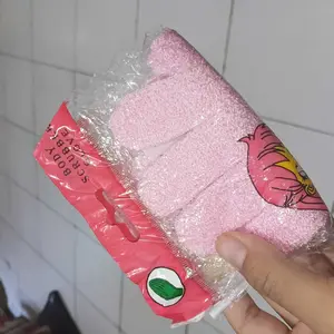 Glamers Beauty Sarung Tangan Mandi Scrubber Batching Exfoliate Bath Scrub Busa Kain Pink Sikat Pungung Putih Tempat Shower Glove Soft Hide Inside Texture Elastic