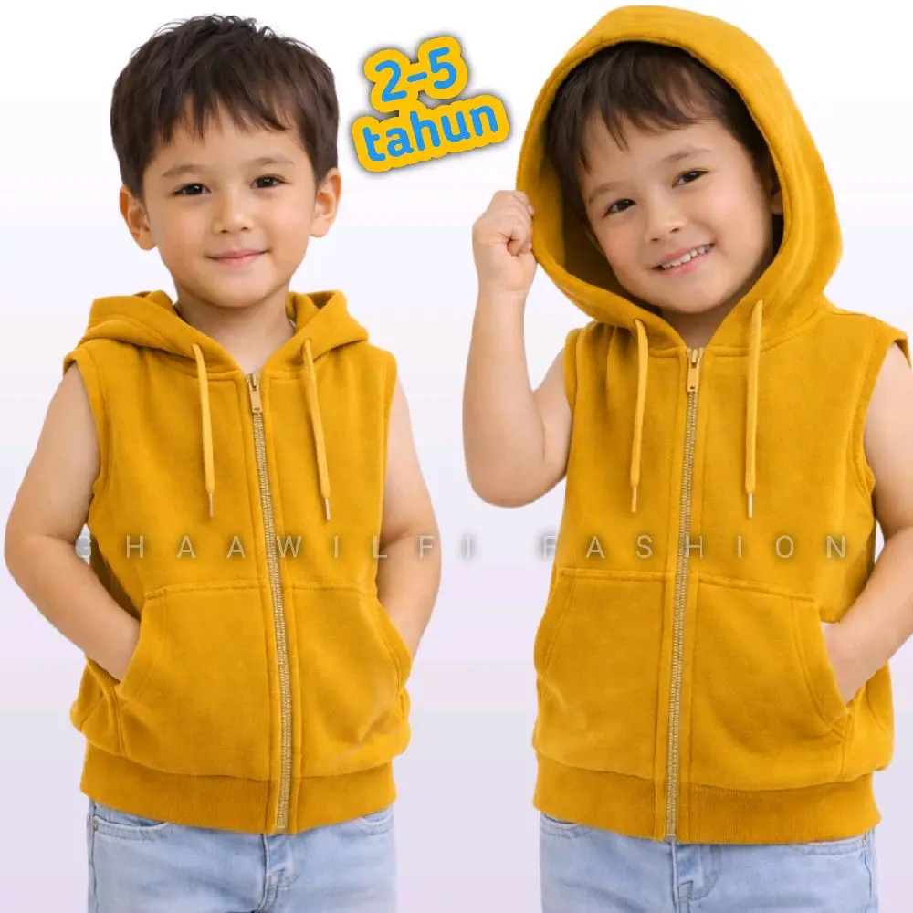 Rompi anak zipp hoodie lekbong cewek cowok Fashion