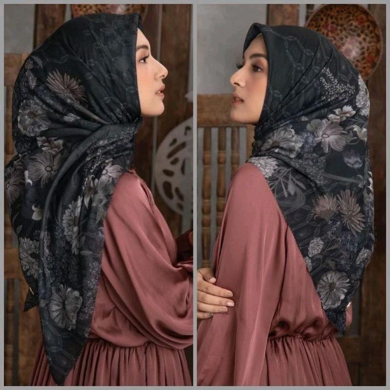 Hijab Segiempat Voal motif premium /Hijab segiempat Cantik Muslim Nyaman Santai Katun Square Kerudung 6