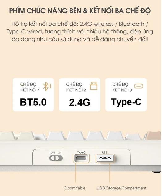 Product Introduction of Bàn phím cơ Aula F108 PRO - Fullsize kèm màn hình và núm xoay tùy chỉnh chế độ 2