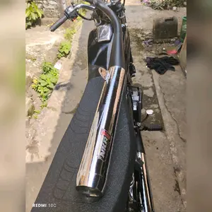 Knalpot RX King Setengah Dewa Original NKR.1 Bahan Plat Chrome Tebal 0.8mm Suara Garing Pedas untuk Motor Racing