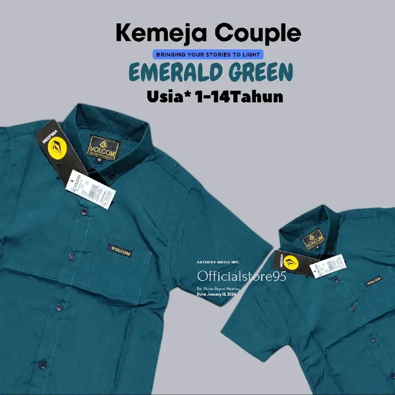 EMERALD GREEN kemeja couple ayah dan anak usia 1-14 tahun kemeja anak laki-laki warna emerald green 0