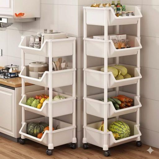 Modern Black 4-Layer Utility Cart - Space-Saving Rolling Organizer for Kitchen/Home A22 Hitam A14 Modern Black 4-Layer Utility Cart - Space-Saving Rolling Organizer for Kitchen/Home A22 Hitam A14