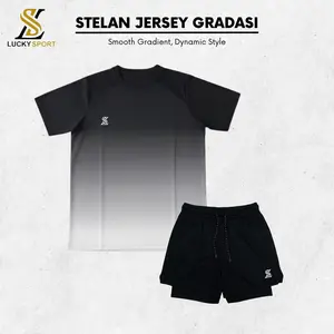 Stelan Jersey Baju Dan Celana Olahraga Voli Lari Running futsal joging pria wanita sport