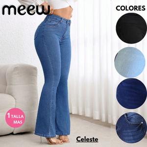 pantalones vaqueros mujer de campana o flare con efecto PUSH UP