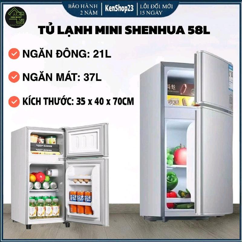 Tủ Lạnh Mini SHENHUA 58 Lít Ngăn Đông 21L Ngăn Mát 37L