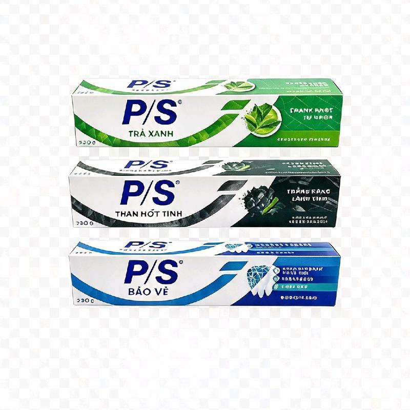 Kem đánh răng P/S 123 - Trà Xanh, Than Hơi Tinh, Bảo Vệ - 230g