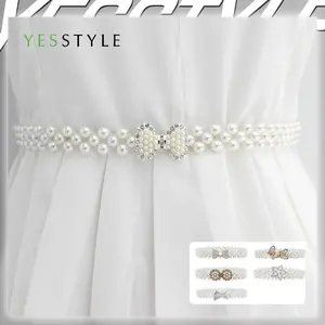 Yesstyle Ikat Pinggang Mutiara Elastis Untuk Dress Gamis Pearl Belt Sabuk Cewek Mewah