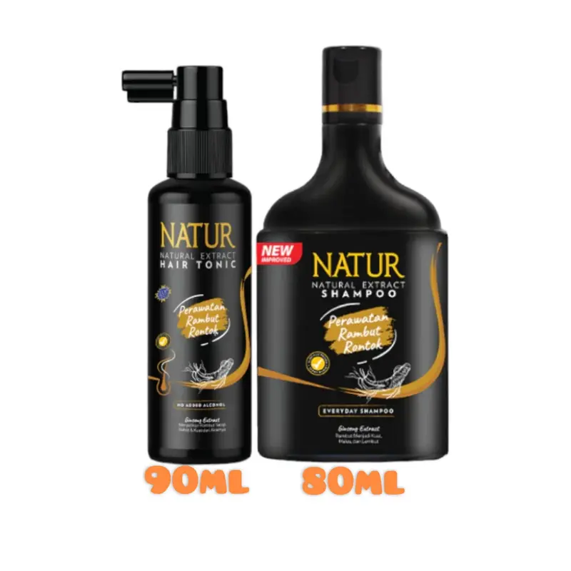 Paket Natur Ginseng Perawatan Rambut Rontok-Rambut Tipis Shampoo Conditioner Shampo Haircare Sampo Rontok vitamin rambut rontok dan kering penumbuh rambut botak 5
