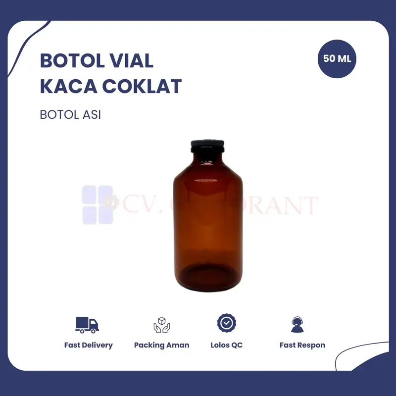 Botol Vial Kaca Coklat Tutup Karet / Botol ASI / Dapat disesuaikan 6