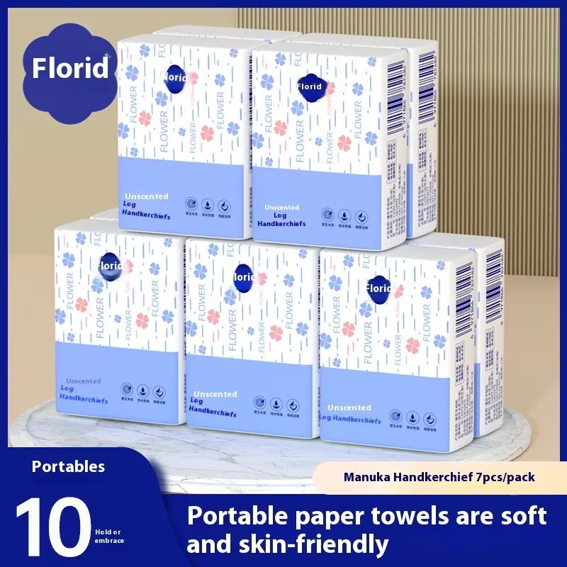 Manhua 3-Ply Virgin Pulp Pocket Tissues | 7-Sheet Compact Pack & Jumbo Facial Napkins | Bulk Cleaning Wipes with Dropshipping