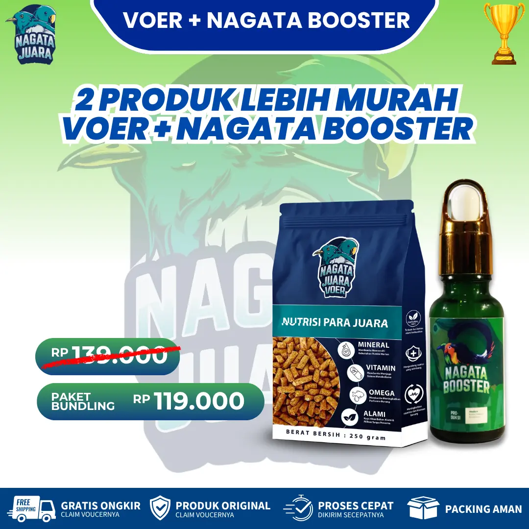 Paket Bundling NAGATA Original | Vitamin Untuk Penggacor Burung 3x Tetes Langsung Gacor | Bisa COD
