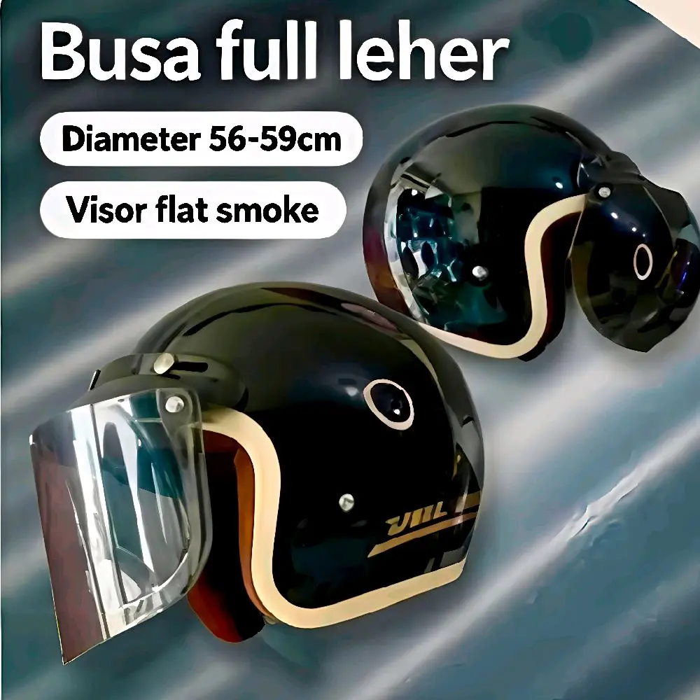 Helm  Bogo Klasik Dewasa VRL List Krem Motorcycle