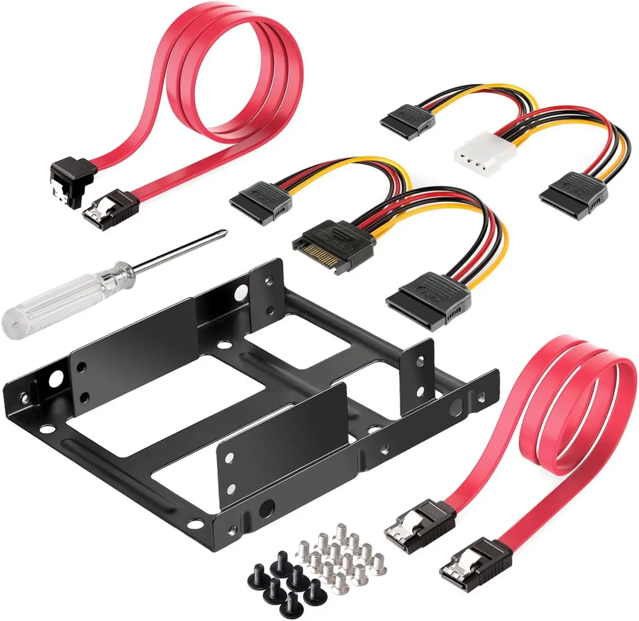 Giá Đỡ gắn SSD, Cáp SATA 2,5 đến 3,5 inch, Cáp chia nguồn