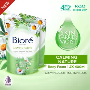 Biore Calming Nature 400ml Pouch Refill Twinpack - Sabun Mandi Cair