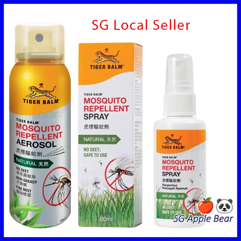 (Expiry: Aug 2026) Tiger Balm Mosquito Repellent Spray Aerosol No Deet Dengue / AppleBear