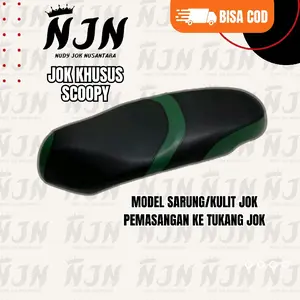 SARUNG JOK MOTOR SCOOPY BAHAN TEBAL PREMIUM PEMASANGAN KE TUKANG JOK