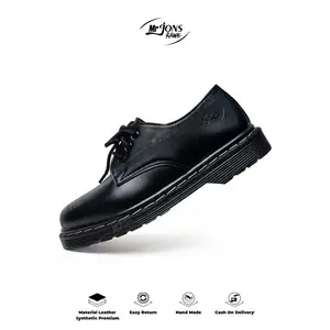 Mr.Jonsrawk Original Sepatu Formal Oxford Low Boots 3 Hole Jahitan Sol Putih